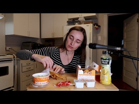 Eating Popeyes Chicken and Fries ^_^ Eat a Meal With ME!