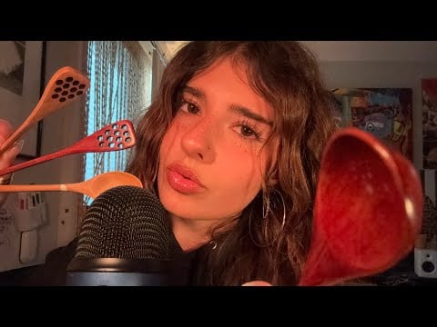 [ASMR] Eating Your Face With Wooden Spoons (mouth sounds) 