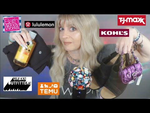 ASMR Gum Chewing Huge Shopping Haul | TJ Maxx, Kohl's, Lululemon, Bath & Body Works, Temu, etc