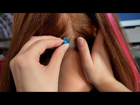 ASMR Nape Of Neck and Scalp Attention (Clipping Colored Hair Pieces In) Neck Tracing, Hair Parting