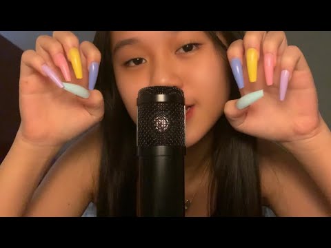 ASMR nail tapping & rubbing w/ long nails 💅🏻