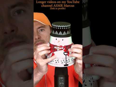 ASMR Tapping a tin snowman #short