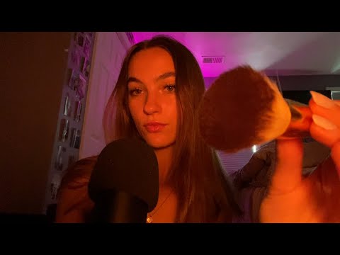 ASMR Whisper Ramble (gum chewing, camera brushing, tapping)