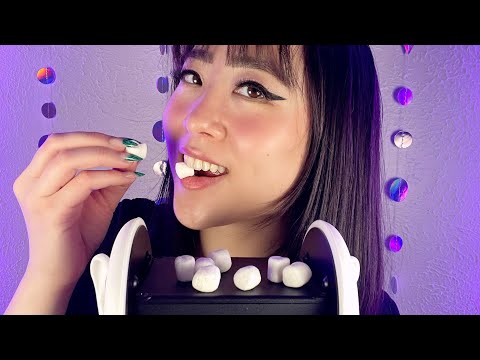 ASMR Eating Mini Marshmallows w/3DIO (mouth sounds)