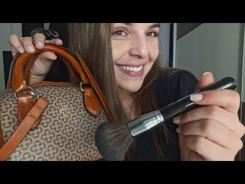 Asmr| pincel na tela, tapping, sons de boca, mostrando minha bolsa e contagem regressiva