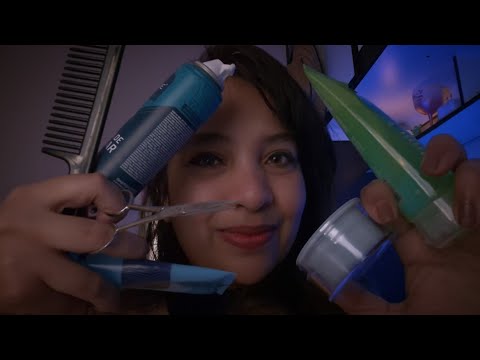 ASMR Barbearia fast and aggressive: Barba, lavando e cortando cabelo e massagem percussão nas costas
