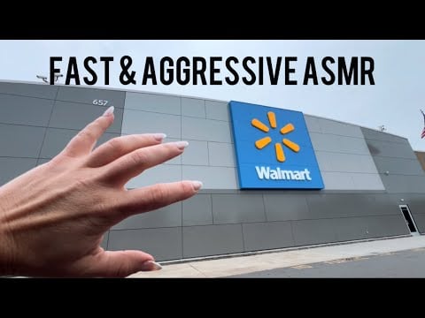 FAST & AGGRESSIVE ASMR IN PUBLIC NO TALKING (WALMART) LOOPED
