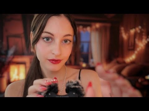 ASMR | GENTLE WHISPERED COUNTDOWN for SLEEP w Hand Movements and quiet fireplace (soothing, slow) 