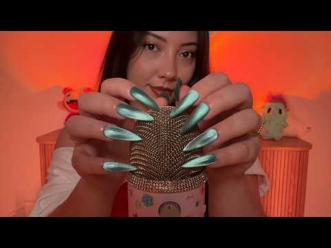 ASMR bare mic scratching *and tapping* with my emerald nails 💚 NO looping