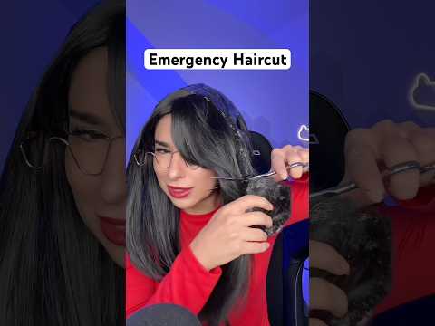 ASMR slime emergency haircut 😖 #asmr #shorts #comedy