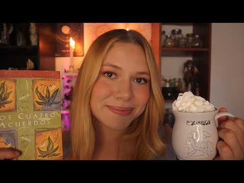 ASMR para CUIDARTE | Chocolate caliente, luz baja, cobijita y lectura para dormir 🌙