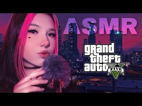 ASMR UBER GTA V - Viagem de carro na chuva (mouth sounds binaural)