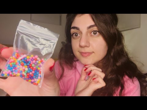 ASMR relaxing sounds from playing with and dressing up squishy slime😎