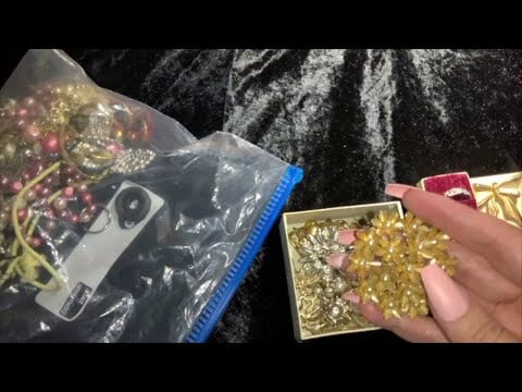 ASMR Sorting / Rummaging Vintage Jewelry Whispered