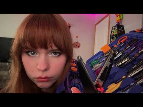 ASMR Cutting Your Hair With Silly Scissors (Odd Art Kid Gives You Tingly Nostalgia)