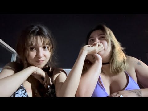 Asmr 🌕 en la pileta con mi amiga mirando la luna fria 🖤