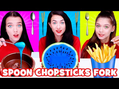 ASMR Spoon, Fork, Chopsticks Food Challenge New Video