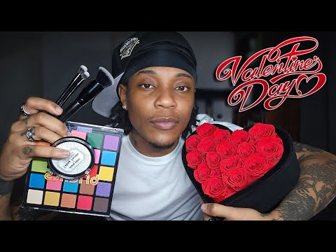 Black Guy Does Your Makeup for Valentines Day ASMR  ❤️ | Super Chill 