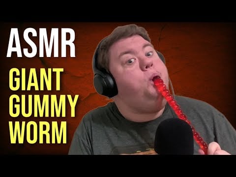 ASMR FRANKFORD GIANT GUMMY WORM EXTREME CHEWY SOUNDS