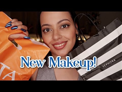 ASMR| Sephora & Ulta NEW Makeup Haul (Long Nail Tapping, Whispering, First Impressions) For Sleep