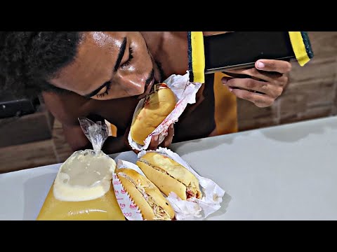 ASMR CACHORRO QUENTE QUE MATA FOME DO TRABALHADOR, 2 CONTO 🤤 #mukbang 🌭