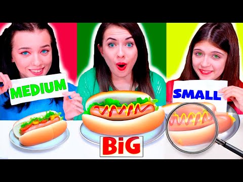 ASMR Plate Challenge: Giant, Medium & Tiny Delights  🎉