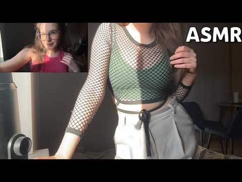 fabric scratching ASMR 🧡 visual, finger flutters/snaps, mouth sounds