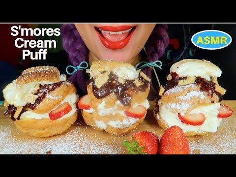 ASMR 스모어 슈크림 먹방| S’mores CREAM PUFF EATING SOUND|CURIE. ASMR