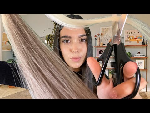 ASMR ITA | Spuntatina? ✂️ Taglio di capelli • forbici • hair brushing