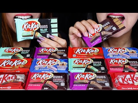 ASMR KITKAT PARTY! DARK CHOCOLATE MINT, BLUEBERRY MUFFIN, STRAWBERRY, MOCHA, MILK + WHITE CHOCOLATE
