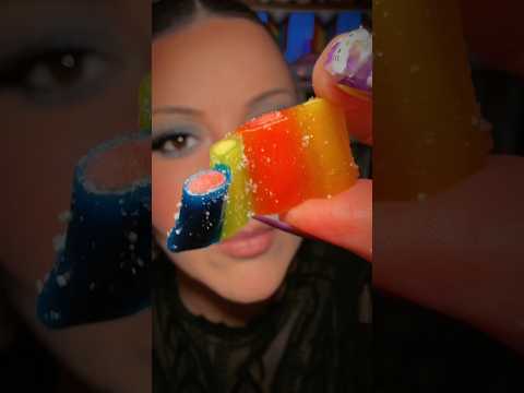 Tasting & Ranking 10 different vegan gummies 👀 #mukbang #asmreating #asmrsounds #asmr #asmrvideo