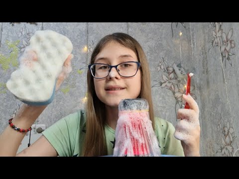 АСМР Играем с пенкой🧼ASMR Playing with foam🧼