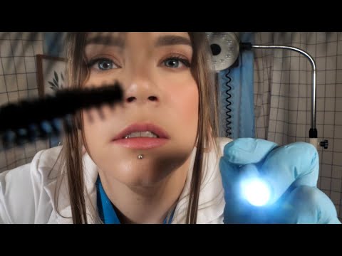 ASMR Hospital Eye & Eyelash Exam | Lots of Unintelligible Whispering, Measuring