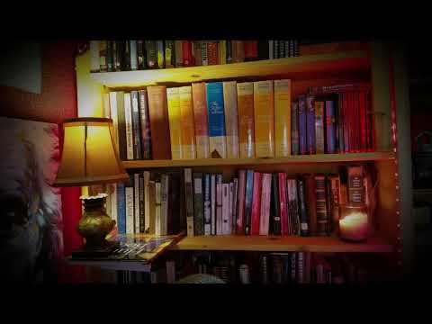 3 Hours of Fireplace, Study Room Ambience | ASMR (Crackling Fire, Bookshelf, Candle)