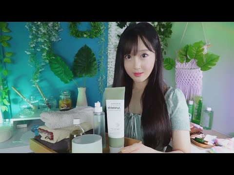 ASMR(Sub✔) Spa Facial Treatment Role play in the forest(Skincare, cleansing, massageㅣlayered sounds)