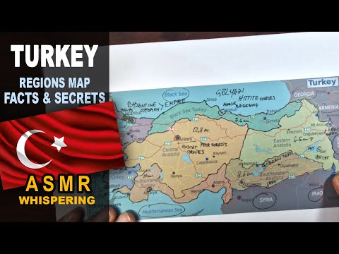 ASMR: Map of TURKEY regions contour tracing | Less known facts and Highlights | ASMR maps and facts