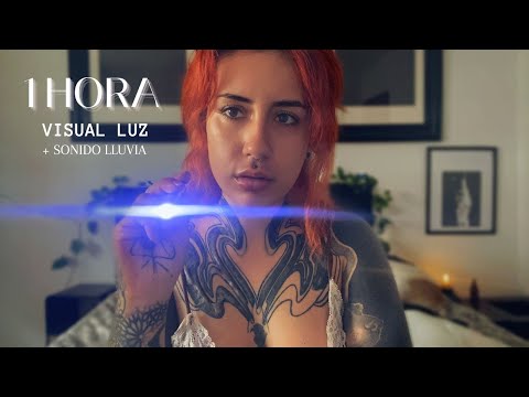 1 hora ASMR visual con luz, susurros, tocando tu carita y sonidos de lluvia