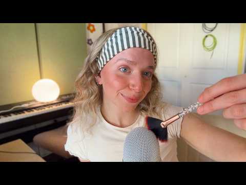 ASMR | mic brushing on 3 different covers  (whisper ramble + tingles)