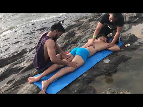 ASMR FOUR HAND BODY MASSAGE AT ROCKS BY INDIAN MASSEUR | SEA SHORES SOUD | ASMRYOGi