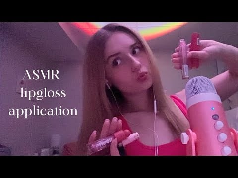 ASMR lipgloss application (mouth sounds, lid sounds, tapping, etc.)