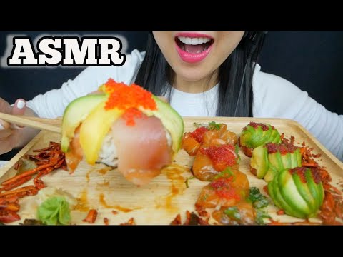 ASMR SUSHI DONUT + SALMON SASHIMI BITE (EATING SOUNDS) NO TALKING | SAS-ASMR