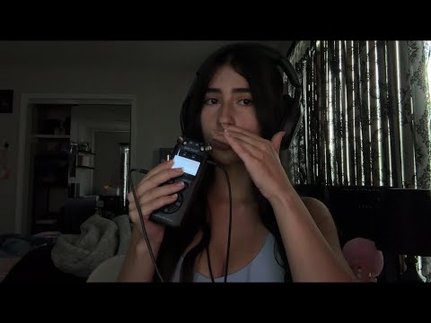 ASMR🩵 Inaudible ￼whispers and mouth sounds with the tascam 