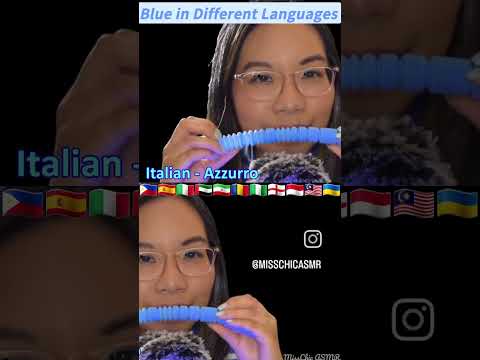 ASMR Blue in Different Languages with Blue Triggers 💙 #asmrcolors #asmrshorts #asmrlanguages