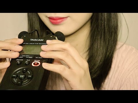 ASMR 잔잔하게(?) 기절시켜드림🩶❕단어반복+타스캠 본체랑 귀 만지기〰️🩶