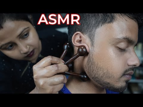 Lady Barber Doing Oily Tapping & Scratching Head Massage ASMR | Tingles & Tapping By Lady Barber
