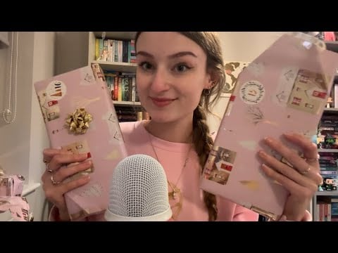 ASMR Unwrap My Book Advent Calendar! (Book triggers and close whispers) 