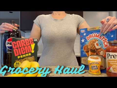 ASMR Gum Chewing Grocery Haul | Whispered