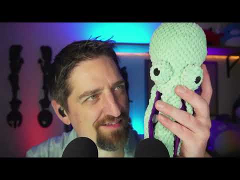 ASMR Crinkling Squid Toy Trigger (No Talking) #Binaural #SleepAid
