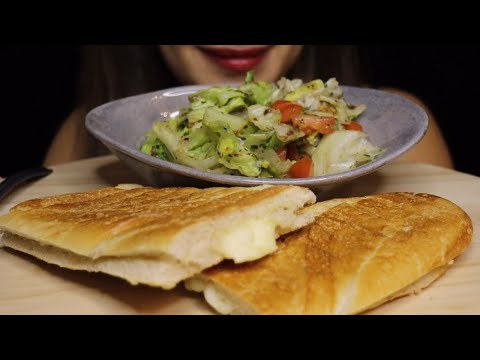 ASMR CHEESY TOAST HOMEMADE CHEESE SOUR SALAD MUKBANG no talking CREMA ASMR #asmr #mukbang #cheesy
