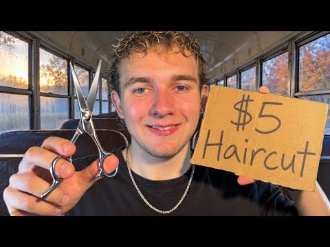 ASMR $5 Haircut on School Bus